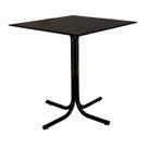 Mesa de Jantar Quadrada 70cm Preta Tampo Madeira Preto