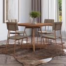 Mesa de Jantar Quadrada 90cm + 4 Cadeiras Lou Estofadas NF
