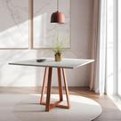 Mesa de Jantar Quadrada Mônaco Cobre e Branca 110 cm