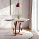 Mesa de Jantar Quadrada Mônaco Cobre e Branca 90 cm