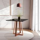 Mesa de Jantar Quadrada Mônaco Cobre e Preta 90 cm