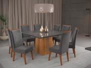 Mesa de Jantar Quadrada Monza com 8 Cadeiras Madeira Maciça Vegas Yescasa