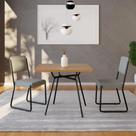 Mesa De Jantar Quadrada Soho 90cm Nogueira - Est.preta