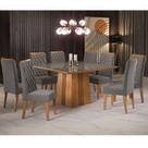 Mesa de Jantar Quadrada Sonhare Com 8 Cadeiras Iza Mel/Cinza/Vd Grafite Casa Giulia Mesa de Jantar Quadrada Sonhare Com 8 Cadeiras Iza Mel/Cinza/Vd Grafite Casa Giulia
