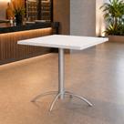 Mesa de Jantar Quadrada Tampo MDF 79cm com Base de Açox79cm com Base de Aço Casual
