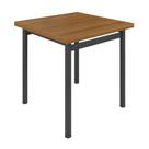 Mesa de Jantar Quadrada Tampo Ripado 75cm Base Tubo 2"