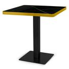 Mesa de Jantar Quadrada Venezia 70x70 em Mármore Sintético com Base Preta - Preto Mesa de Jantar Quadrada Venezia 70x70 em Mármore Sintético com Base Preta - Preto