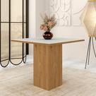 Mesa De Jantar Quadrada Vitória 90x90 Tampo Vidro Cinamom/off Wh - M.a Mesa De Jantar Quadrada Vitória 90x90 Tampo Vidro Cinamom/off Wh - M.a