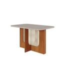 Mesa De Jantar Ratangular 130X80cm Tampo Mdf/Vidro Louise Cimol Cinamomo/Off White Mesa De Jantar Ratangular 130X80cm Tampo Mdf/Vidro Louise Cimol Cinamomo/Off White