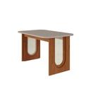 Mesa De Jantar Ratangular 130X80cm Tampo Mdf/Vidro Valentina Cimol Cinamomo/Off White Mesa De Jantar Ratangular 130X80cm Tampo Mdf/Vidro Valentina Cimol Cinamomo/Off White