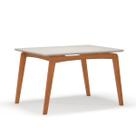 Mesa de Jantar Ravi Nature Base de Madeira Maciça e Mdf 120x90cm