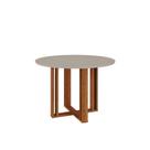 Mesa De Jantar Redonda 109X109Cm Tampo Mdf Flora Cimol Cinamomo/Off White