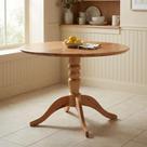 Mesa de Jantar Redonda 110cm Pé Central Madeira Maciça Natural Gardênia Yescasa