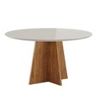 Mesa de Jantar Redonda 135cm com Tampo de Vidro Mundy Viero