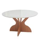 Mesa de Jantar Redonda 1,35m com Tampo de Vidro Dalla Costa Mesa de Jantar Redonda 1,35m com Tampo de Vidro Dalla Costa