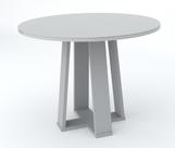 Mesa de Jantar Redonda 4 Lugares Isabela OffWhite MDF 100x100 - New Ceval