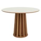 Mesa De Jantar Redonda 4 Lugares Thalia D01 Off White/Freijó - Mpozenato