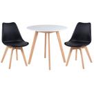 Mesa de jantar redonda 80 cm + 2 cadeiras Leda