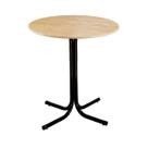 Mesa de Jantar Redonda 80cm Preta Tampo Madeira Pinus