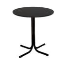 Mesa de Jantar Redonda 80cm Preta Tampo Madeira Preto