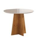 Mesa de Jantar Redonda 90cm com Tampo de Vidro Celeste Viero Mesa de Jantar Redonda 90cm com Tampo de Vidro Celeste Viero