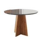 Mesa de Jantar Redonda 90cm com Tampo de Vidro Celeste Viero Mesa de Jantar Redonda 90cm com Tampo de Vidro Celeste Viero