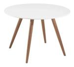Mesa de Jantar Redonda 90cm Mdf Branca Pé Palito Inclinado