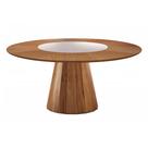 Mesa de Jantar Redonda Allure Cinamomo Vidro Centro Off White 150x150