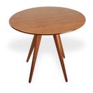 Mesa de Jantar Redonda Base Triedge em Madeira Maciça - 90 Cm