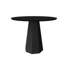 Mesa de Jantar Redonda com Tampo de Vidro Isis Preta 100 cm