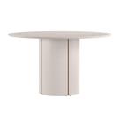 Mesa de Jantar Redonda com Tampo de Vidro Serena Off White 135 cm Mesa de Jantar Redonda com Tampo de Vidro Serena Off White 135 cm