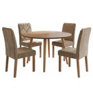 Mesa de Jantar Redonda Dani 4 Lugares MDF Suede Cinamomo Joli Milani Movelaria