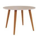 Mesa de Jantar Redonda Dani Madeira e Off White
