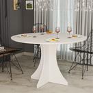 Mesa de Jantar Redonda Elisa 4 Lugares 90x90 Base em X em Mdf - Branco