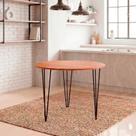 Mesa De Jantar Redonda Hairpin 90cm MDF BP Noronha