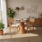 Mesa de Jantar Redonda Laminado em Madeira 90cm Cairo Marrom Mesa de Jantar Redonda Laminado em Madeira 90cm Cairo Marrom