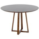 Mesa de Jantar Redonda Lara Premium 120cm em Madeira Maciça e MDF - Preto