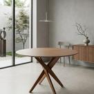 Mesa de Jantar Redonda Madeira Maciça 6 Lugares 130cm Lisboa