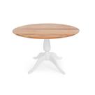 Mesa de Jantar Redonda Milena Madeira Eucalipto - Branco Fosco/Natural