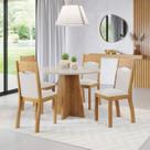 Mesa de Jantar Redonda Montague C/4 Cad Pietra Mel/Blonde/V.marfim