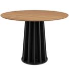Mesa De Jantar Redonda Pés Ripado Orgânico 105cm Ceci D03 Freijó Preto Fosco - Lyam Decor