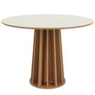 Mesa De Jantar Redonda Pés Ripado Orgânico 105cm Ceci D03 Off White Freijó - Lyam Decor