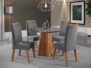 Mesa de Jantar Redonda Riu com 4 Cadeiras Madeira Maciça Vegas Yescasa