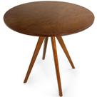 Mesa de Jantar Redonda Rústica 78cm em Madeira Multilaminada - Castanho