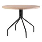 Mesa de Jantar Redonda Tampo Madeira Maciça 90cm com Base de Aço Casual