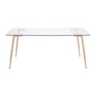 Mesa de Jantar Retangular 120 cm Taurus Base Metal Cor Madeira Tampo Vidro Mesa de Jantar Retangular 120 cm Taurus Base Metal Cor Madeira Tampo Vidro