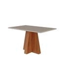 Mesa De Jantar Retangular 130X80Cm Tampo Mdf/Vidro Patricia Cimol Cinamomo/Off White Mesa De Jantar Retangular 130X80Cm Tampo Mdf/Vidro Patricia Cimol Cinamomo/Off White