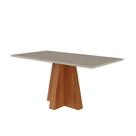 Mesa De Jantar Retangular 160X80Cm Tampo Mdf/Vidro Patricia Cimol Cinamomo/Off White