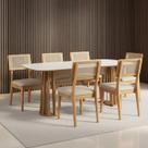 Mesa de Jantar Retangular 180cm com 6 Cadeiras 100% MDF Mesa de Jantar Retangular 180cm com 6 Cadeiras 100% MDF