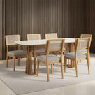 Mesa de Jantar Retangular 180cm com 6 Cadeiras 100% MDF
